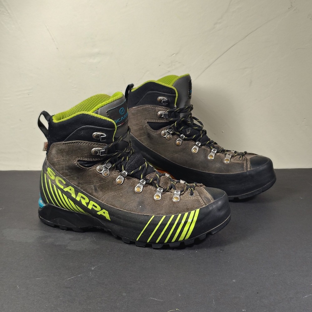 Scarpa Ribelle Lite HD Mountaineering Boots Mens 10.5 EU 44 Gray Lime Waterproof